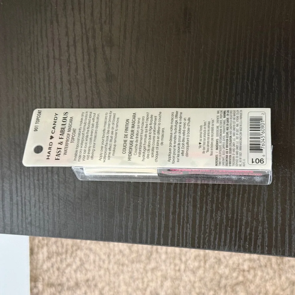 Hard Candy Mascara Topcoat Women 0.41oz Clear New Waterproof Fast & Fabulous 901
